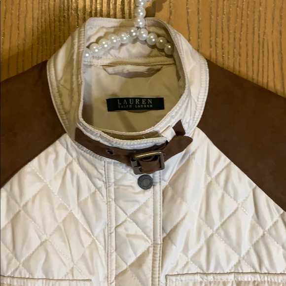 New LAUREN RALPH LAUREN Cream/brown color coat - Picture 2 of 10
